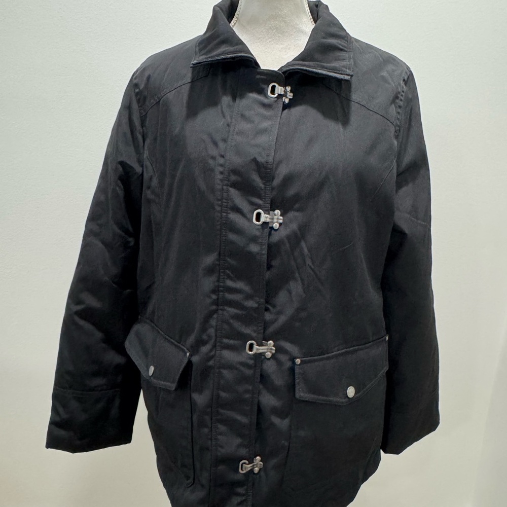 Women's London Fog Black Toggle Coat